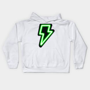 Neon Green Lightning Bolt Kids Hoodie